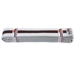 Belt - White w/ Brown Stripe