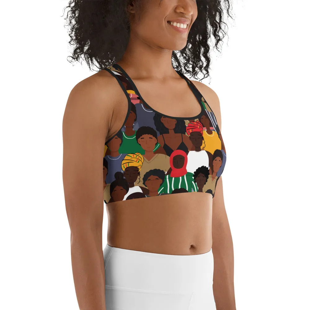 Black History Celebration Sports Bra