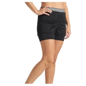 Black Striped Elastic Sports Shorts