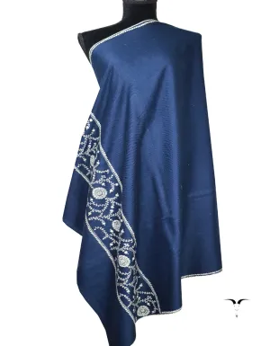 blue embroidery pashmina shawl 8459