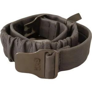 Costume National Elegant Gray Leather Fashion Belt