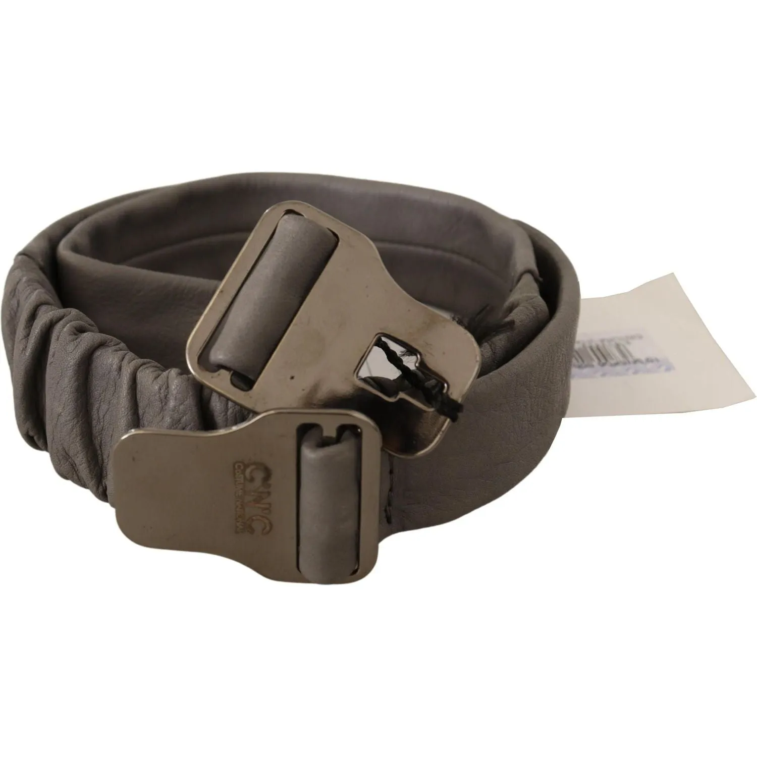 Costume National Elegant Gray Leather Fashion Belt