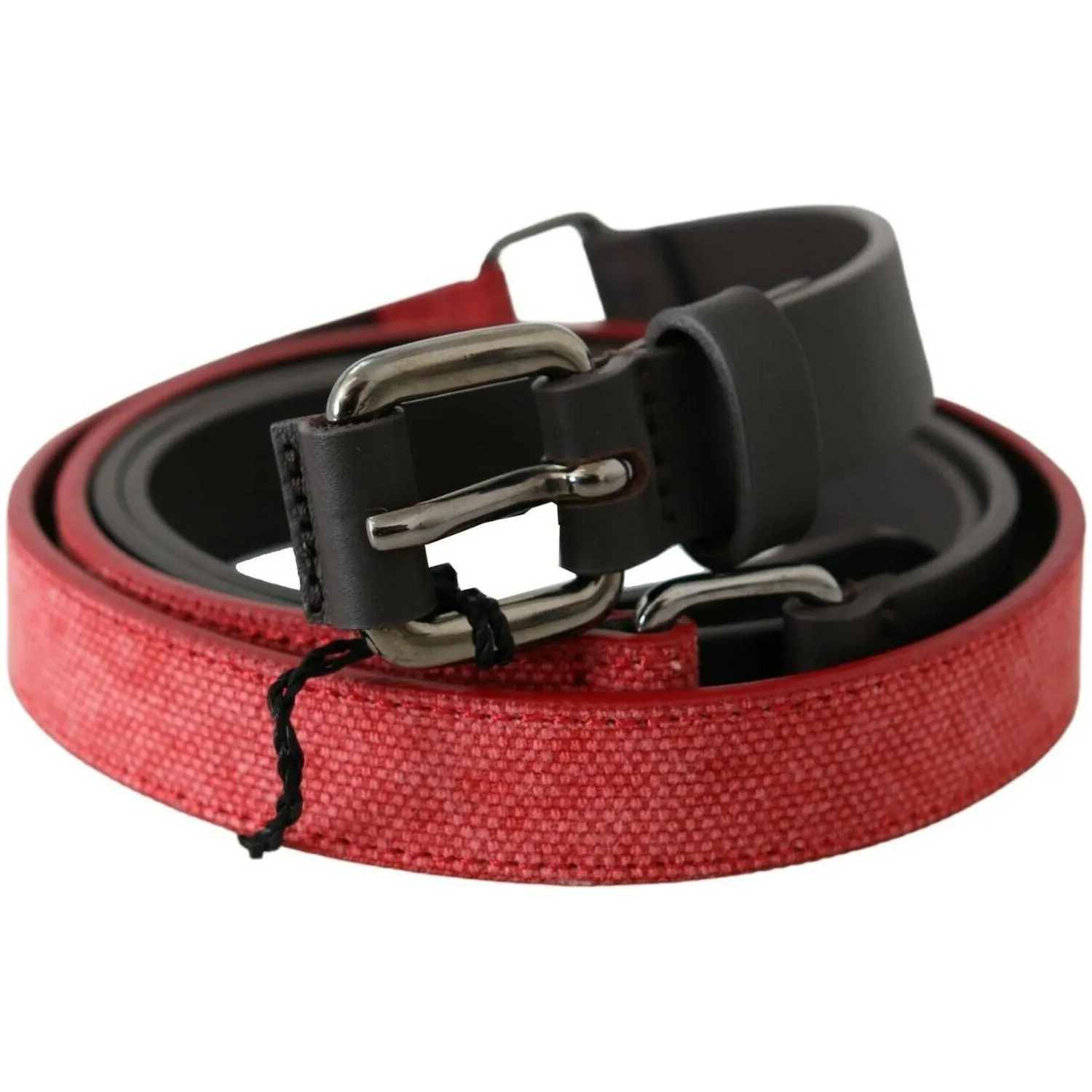 Costume National Elegant Red Brown Leather Fashion Belt