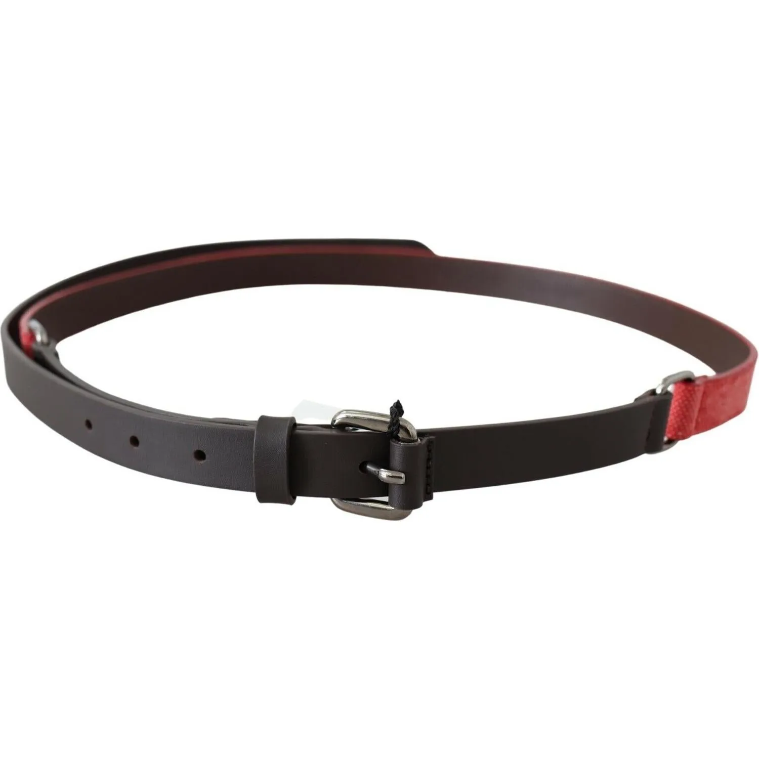 Costume National Elegant Red Brown Leather Fashion Belt