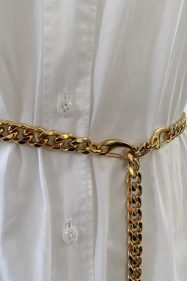 Cuban Chain Belt- Gold