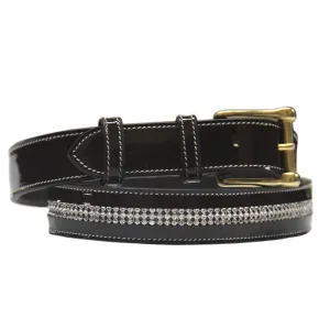 ExionPro Full Diamond Glossy Leather Belt