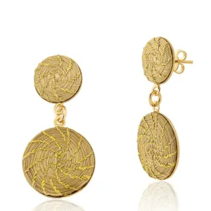 Golden Grass Two Petit Mandala Earrings