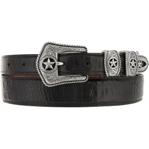 Leegin Tony Lama Country Croc Belt Black