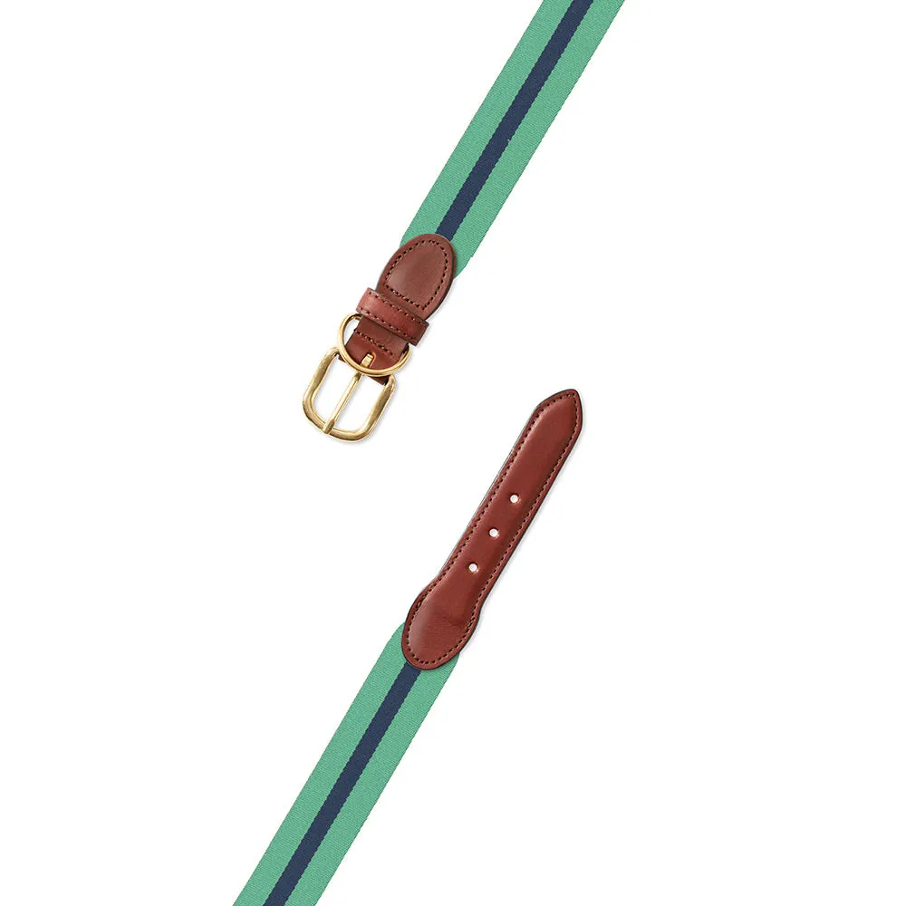 Mint Green & Navy Belgian Surcingle Dog Collar