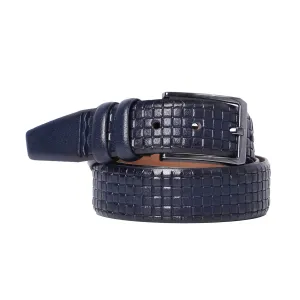 Navy Leather Unique Designed Belt