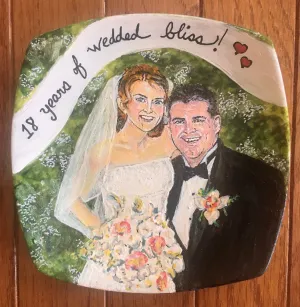 Porcelain Hand-Painted Custom Decorative Plates: Pets, Portraits etc..