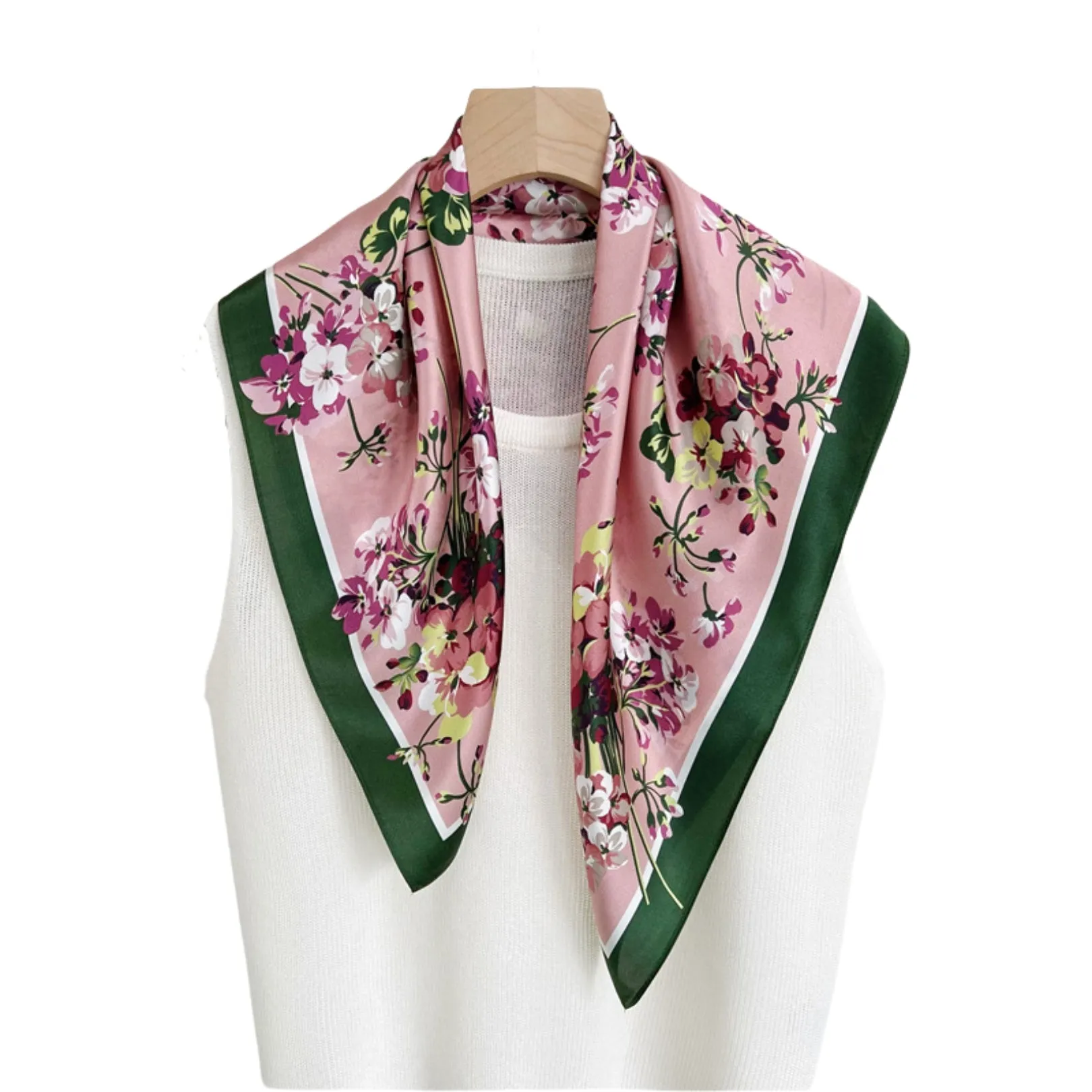 Sakura Reverie Pure Mulberry Silk Square Scarf Bandana